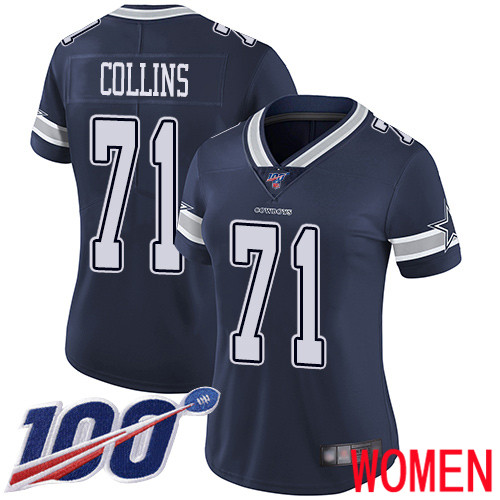 Women Dallas Cowboys Limited Navy Blue La el Collins Home #71 100th Season Vapor Untouchable NFL Jersey->women nfl jersey->Women Jersey